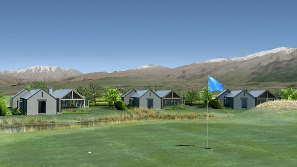 McEntyre's Tarn cottages with golf green